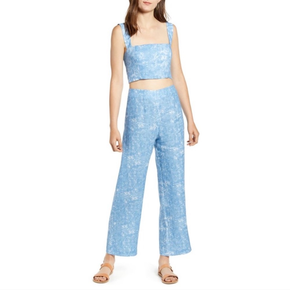 Reformation Mara Linen Crop Top & Wide Leg Pant